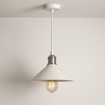 Luminária Pendente Industrial Retrô Vintage Metal Branco Picks — ORNE