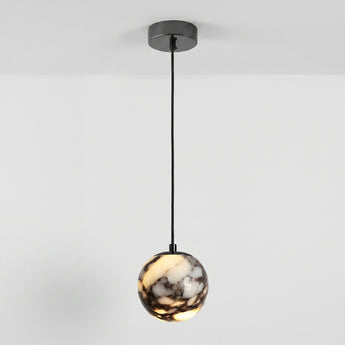 Luminária Pendente Moderna Minimalista Metal Mármore Orbe — ORNE