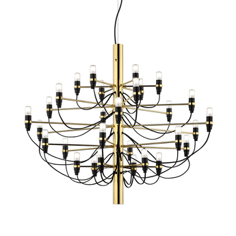 Luminária Pendente Lustre Moderna Minimalista Metal Sona - Ø69x51cm / Dourado / Branco Quente (3000K) - ORNE™