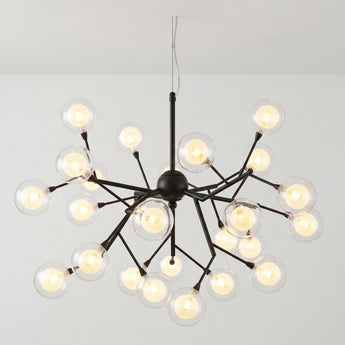 Luminária Pendente Moderno Industrial Vidro Metal Globos Preto LED Óbidos — ORNE