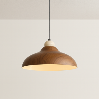 Luminária Pendente Moderna Minimalista Travertino Metal Nindirí - Ø35x25cm / A / Mármore Travertino e Alumínio - ORNE™