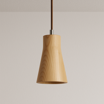 Luminária Pendente Moderna Minimalista Madeira Tiena - Madeira Carvalho / A / Ø8,7x14,5cm - ORNE™