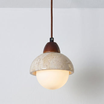 Luminária Pendente Moderno Minimalista Madeira Vidro Globo Assosa — ORNE