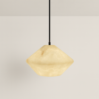 Luminária Pendente Moderna Minimalista Mármore Metal Hanila - Ø27x17cm / Mármore e Alumínio - ORNE™