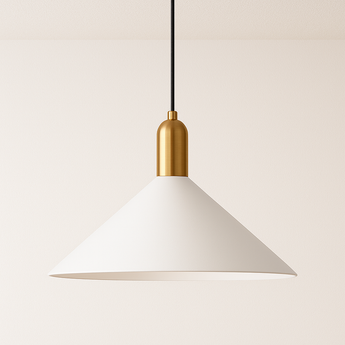 Luminária Pendente Moderna Minimalista Japonês Metal Galen - Branco / Branco Quente (3000K) - ORNE™