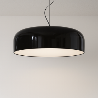 Luminária Pendente Moderna Minimalista Metal Gaveno Lux - Ø48cm / Preto / Branco Quente (3000K) - ORNE™