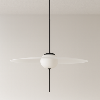 Luminária Pendente Moderna Minimalista Metal Acrílico Ahras - Ø40cm / Alumínio e Acrílico - ORNE™