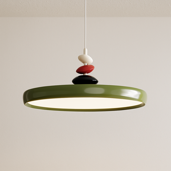 Luminária Pendente Moderna Minimalista LED Metal Acrílico Lianza - Verde / Ø30cm / Branco Quente (3000K) - ORNE™