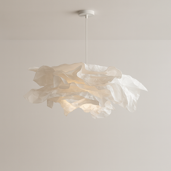 Luminária Pendente Moderna Minimalista Papel Metal Livadi - Ø43cm / Papel e Alumínio / Branco - ORNE™