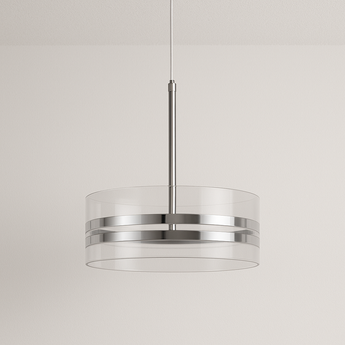 Luminária Pendente Moderno Minimalista Tecido Metal Prata LED Venust — ORNE