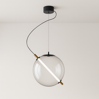 Luminária Pendente Moderno Minimalista Vidro Metal Globo Avenitt — ORNE