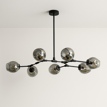 Luminária Pendente Moderno Minimalista Vidro Metal Globos Preto Sputnik Caff — ORNE