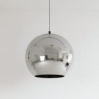 Luminária Pendente Moderno Minimalista Globo Bola Vidro Durface - Prata / 15cm - ORNE™