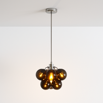 Luminária Pendente Moderna Minimalista Vidro Grape - Fumê / 1 Lâmpada - ORNE™