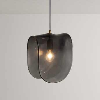 Luminária Pendente Moderna Minimalista Vidro Ilusion - 17x21cm / Branco Quente (3000K) / Vidro - ORNE™