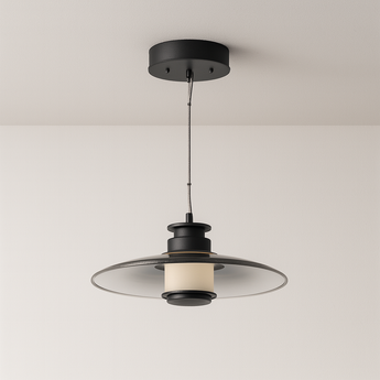 Luminária Pendente Moderno Minimalista Vidro Pounce - Fumê / Ø23cm - ORNE™