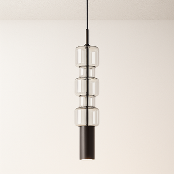 Luminária Pendente Moderna Minimalista LED Vidro Vienno - A / Ø15,5x62cm / Branco Quente (3000K) - ORNE™