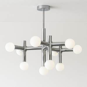 Luminária Pendente Moderno Minimalista Vidro Metal Globos Prata Wonder — ORNE