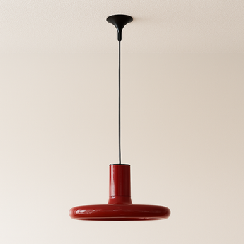 Luminária Pendente Moderna Minimalista Metal Atilla - Vermelho / Ø60cm / Alumínio - ORNE™
