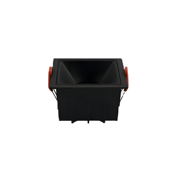 Luminária Spot Embutir Moderno Recuado Grade Antiofuscante LED Ghost - Branco Quente (3000K) / 7W / Preto / Metal - ORNE™
