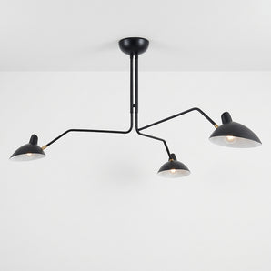 Luminária de Teto Plafon Sobrepor Sputnik Articulado Industrial Moderno Minimalista Metal Preto Nerth Serge Mouille