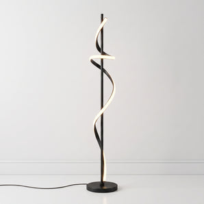 Luminária de Piso Coluna Moderna Minimalista Metal Preto LED Tanda