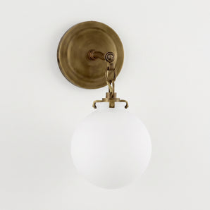 Luminária Arandela Retrô Vintage Metal Vidro Globo Dourado Mahalla