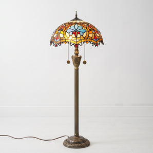 Luminária de Piso Clássica Vintage Retrô Metal Vidro Chapel
