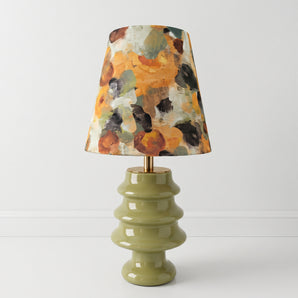Luminária de Mesa Abajur Retrô Vintage Clássico Moderno Tecido Cerâmica Verde Arsenal