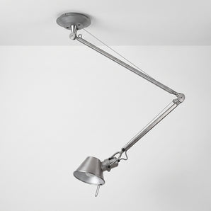 Luminária Pendente Articulado Moderno Minimalista Industrial Metal Prata Avesta