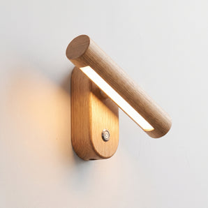 Luminária Arandela Articulada Moderna Minimalista Madeira LED Olovo