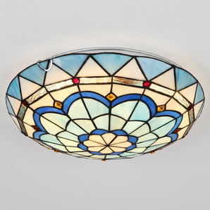 Luminária de Teto Plafon Sobrepor Redondo Clássico Retrô Vintage Vidro Metal Chuada
