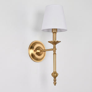 Luminária Arandela Clássica Moderna Metal Tecido Dourado Lowes