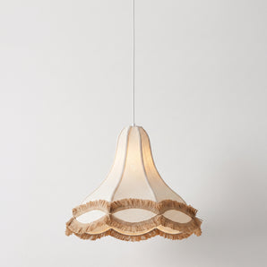 Luminária Pendente Retrô Vintage Clássico Rústico Tecido Natural Rosazza