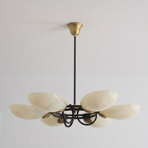 Luminária Pendente Retrô Vintage Clássico Moderno Metal Vidro Preto Venzone