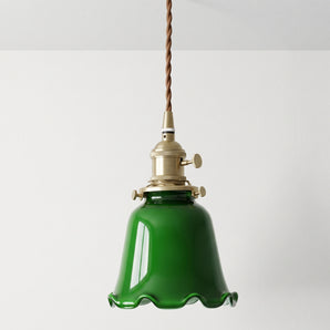 Luminária Pendente Retrô Vintage Clássico Metal Vidro Madeira Nogueira Verde Elle