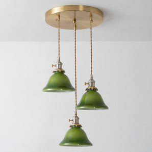 Luminária Pendente Retrô Vintage Clássico Metal Vidro Verde Fray