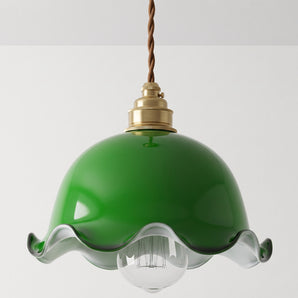 Luminária Pendente Retrô Vintage Clássico Metal Vidro Verde Valpolicella