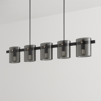 Luminária Pendente Moderno Minimalista Linear Retangular Vidro Flux - Fumê - ORNE™