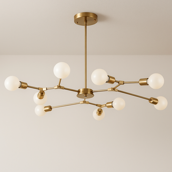 Luminária Pendente Moderno Minimalista Metal Globos Dourado Molécula Sputnik — ORNE