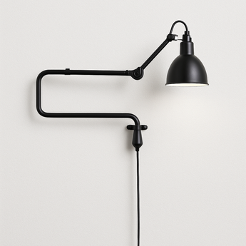 Luminária Arandela Moderno Minimalista Articulada Metal Dacco - Preto / Alumínio - ORNE™