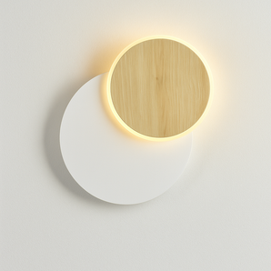 Luminária Arandela Moderna Minimalista Rústica Metal Madeira Acrílico Natural LED Ergon