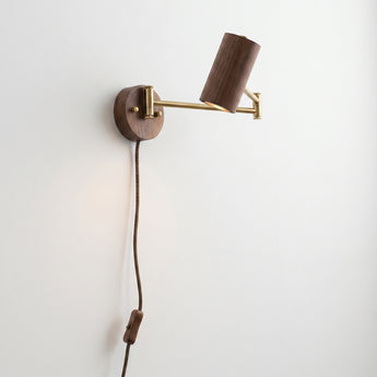 Luminária Arandela Articulada Moderna Minimalista Madeira Metal LED Fieto — ORNE