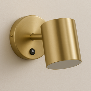 Luminária Arandela Moderna Minimalista Articulada Cove - Dourado / Com botão / Branco Quente (3000K) - ORNE™