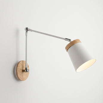 Luminária Arandela Articulada Moderna Minimalista Alumínio Madeira Missió — ORNE