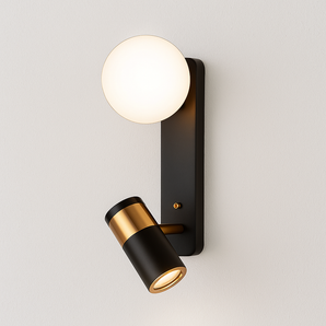 Luminária Arandela Articulada Moderna Minimalista Vidro Metal Globo Quadd — ORNE