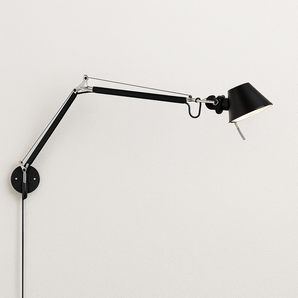 Luminária Arandela Moderna Minimalista Articulada Mide Tolomeo - Preto / Médio / Com plugue / Branco Neutro (4000K) - ORNE™
