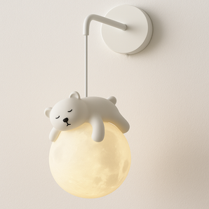 Luminária Arandela Moderna Infantil Lua Furry Friend - Urso - ORNE™