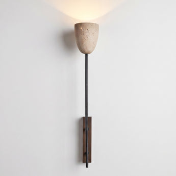 Luminária Arandela Minimalista Moderna Mármore Travertino Metal Clúsia — ORNE