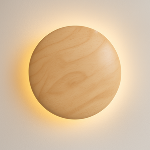 Luminária Arandela Moderna Minimalista LED Madeira Centella - A / Ø25cm / Madeira / Branco Quente (3000K) - ORNE™